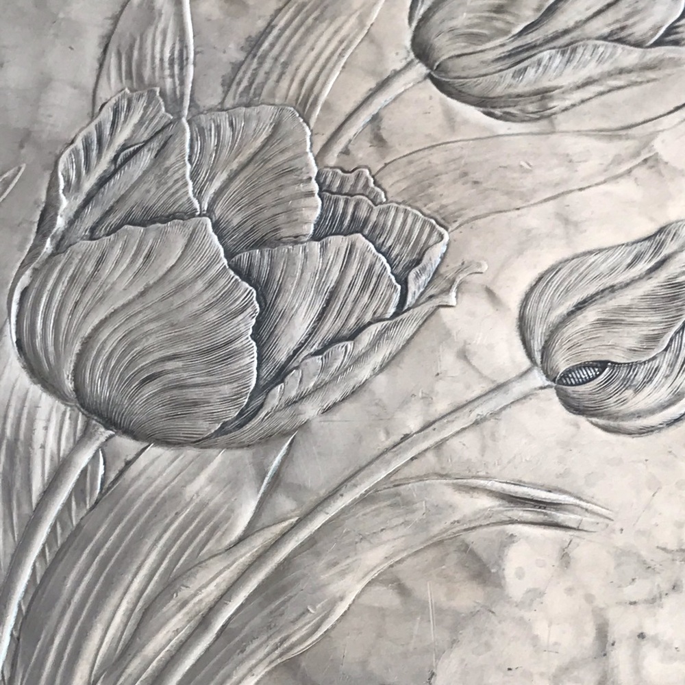 MID CENTURY MODERN ETCHED ALUMINUM TRAY by RODNEY KENT - Picture 9 of 15
